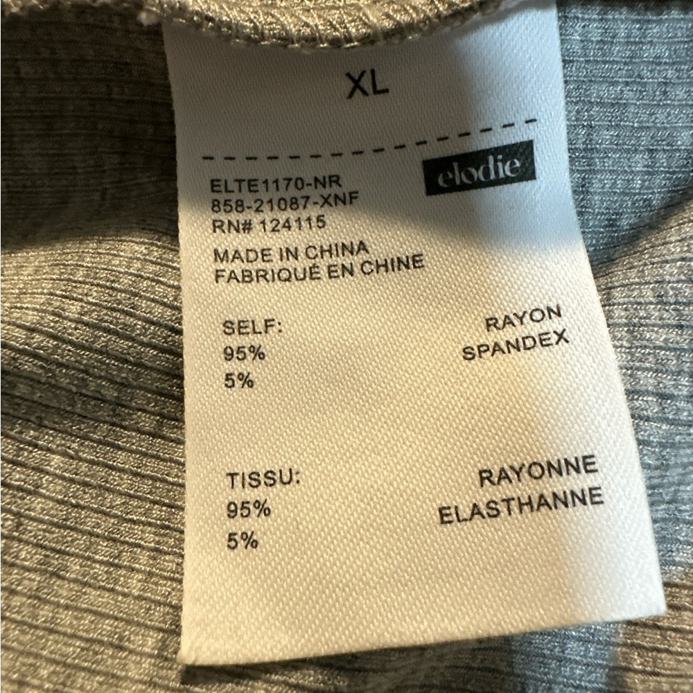 Elodie Light Gray Knot Front Blouse - Picture 3 of 6